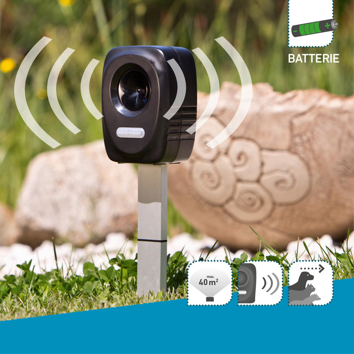 TIERVERTREIBER - Schwarz, Basics, Kunststoff (5,3/8/11,5cm)