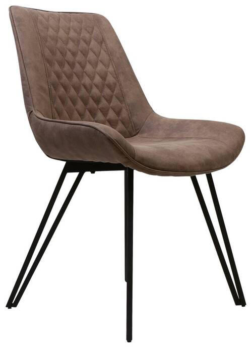 STUHL Taupe  - Taupe/Schwarz, Design, Textil/Metall (55/87/62cm) - Valdera
