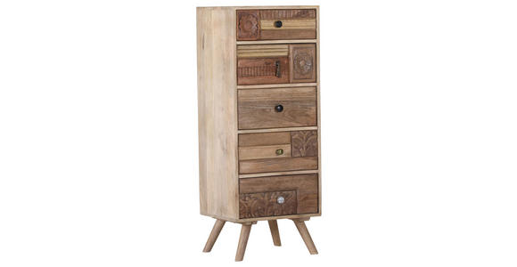 KOMMODE , 48/120/42 cm, 5 Schublade(n)  - Silberfarben/Messingfarben, Design, Holz/Metall (48/120/42cm) - Landscape