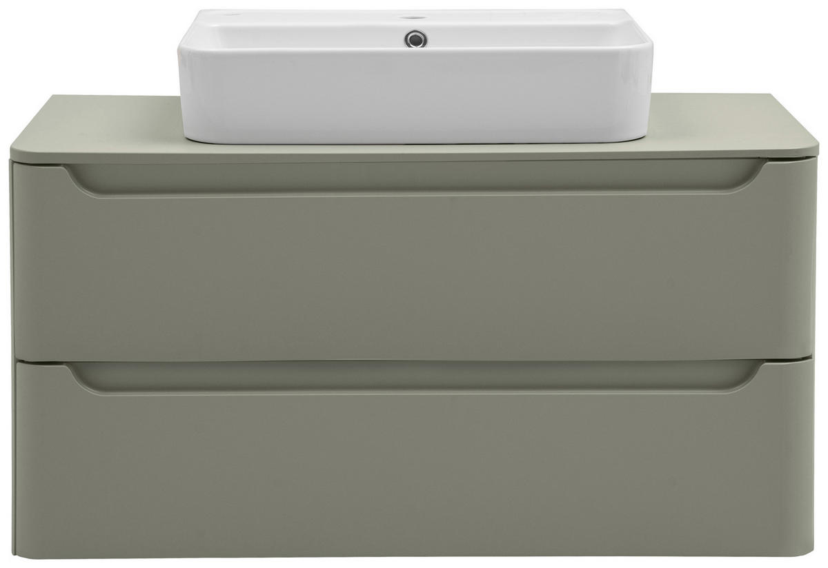 WASCHTISCHKOMBI 101 cm  - Schilfgrün/Weiß, KONVENTIONELL, Keramik/Holzwerkstoff (101cm) - Xora