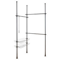 INNENEINTEILUNG 164/165/38 cm   - Schwarz, MODERN, Kunststoff/Metall (164/165/38cm) - Wenko