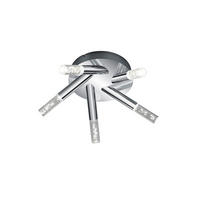 BADEZIMMER-DECKENLEUCHTE Bolsa 41,5/16,5 cm   - Klar/Chromfarben, Design, Kunststoff/Metall (41,5/16,5cm) - Trio Leuchten