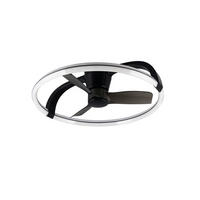 Ventilator mit Beleuchtung 73,5/23 cm   - Schwarz, Design, Kunststoff (73,5/23cm)