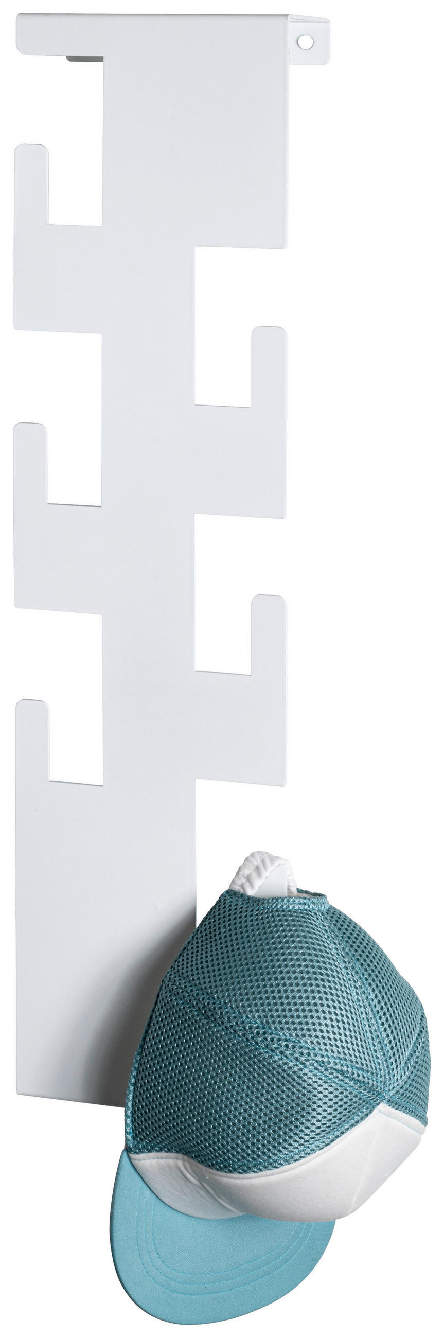 NÁSTĚNNÁ ŠATNA - bílá, Design, kov (15/60/8cm)