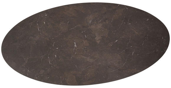 COUCHTISCH 130/75/42 cm oval Schwarz, Dunkelbraun - Dunkelbraun/Schwarz, Design, Keramik/Metall (130/75/42cm) - Novel