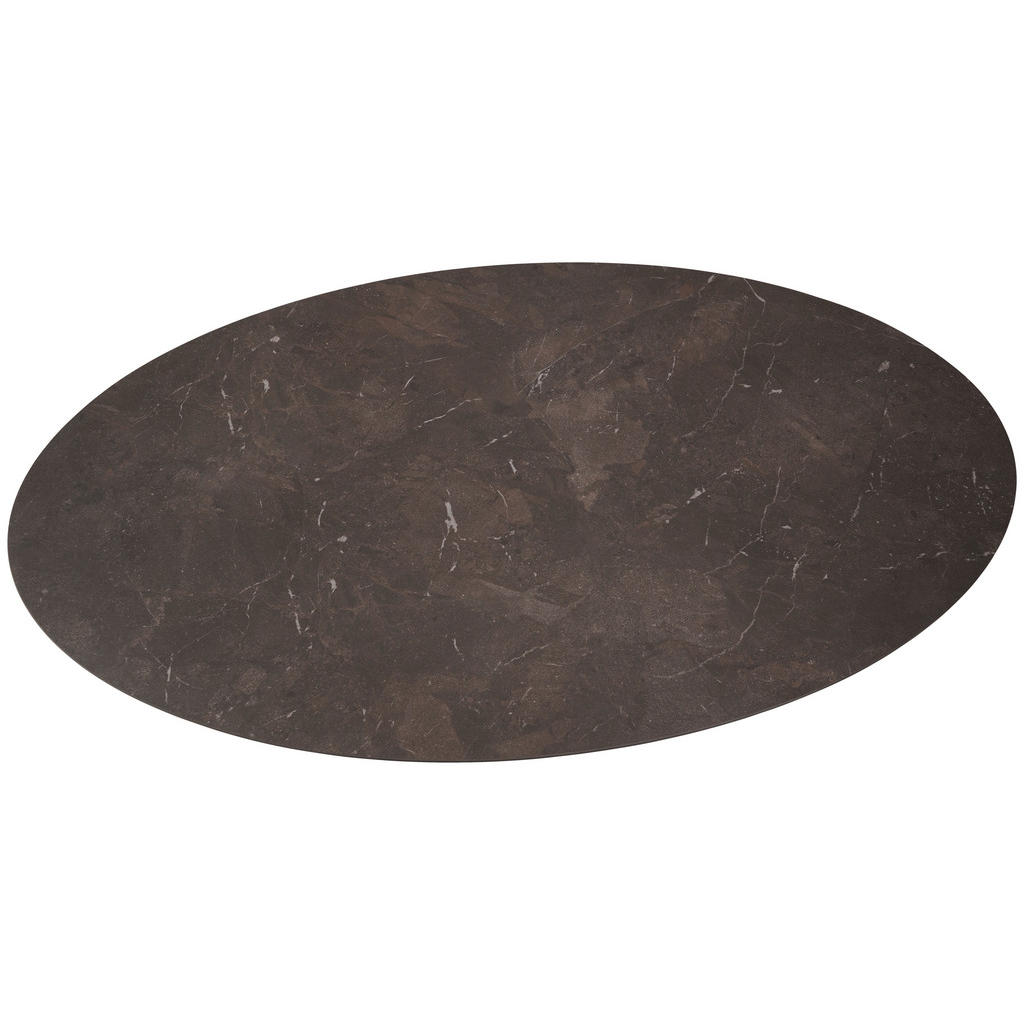 Thumbnail - Novel Couchtisch, Schwarz, Dunkelbraun, Metall, Keramik, oval, Rundrohr, 75x42x130 cm, Wohnzimmer, Wohnzimmertische, Cou...