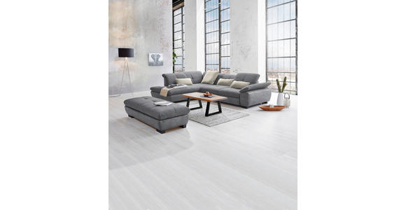 ECKSOFA Grau Flachgewebe - Schwarz/Grau, Design, Textil/Metall (242/313cm) - Xora