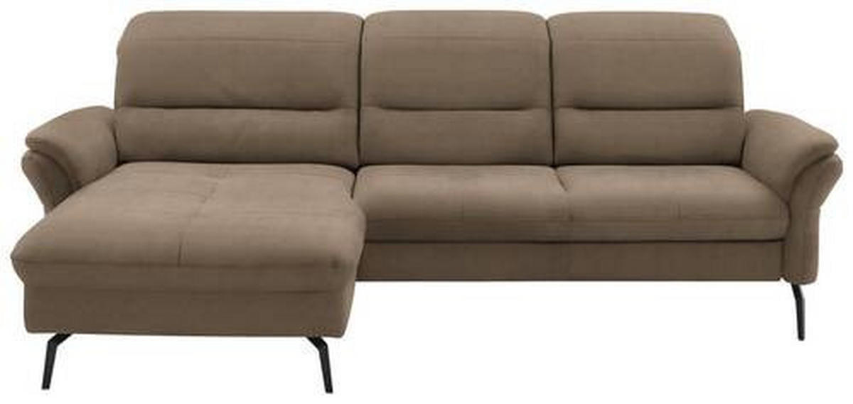 ECKSOFA in Flachgewebe Greige  - Greige/Schwarz, Konventionell, Textil/Metall (181/260cm) - Beldomo Speed