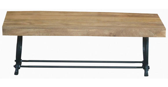 COUCHTISCH Mangoholz massiv rechteckig Braun, Schwarz 135/70/45 cm  - Schwarz/Braun, Trend, Holz/Metall (135/70/45cm) - Ambia Home