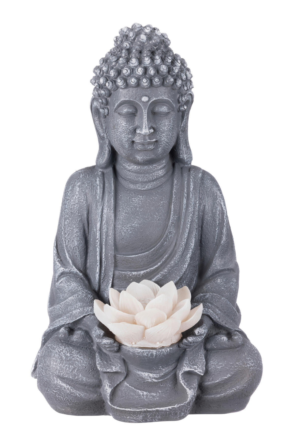 SOLARLEUCHTE  - Weiß/Grau, LIFESTYLE, Kunststoff (17,8/15,3/27,9cm) - Ambia Garden