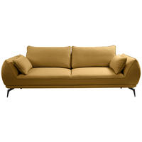 3-SITZER-SOFA in Webstoff Gelb  - Gelb/Creme, Modern, Textil/Metall (249/86/118cm) - MID.YOU