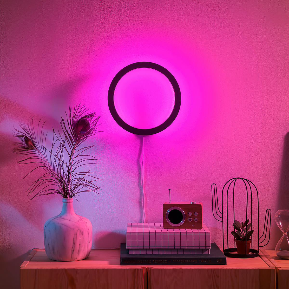 LED-WANDLEUCHTE White & Color Ambiance Sana 25,5/25,5 cm   - Schwarz, Design, Metall (25,5/25,5cm) - Philips HUE