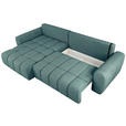 ECKSOFA in Velours Petrol  - Petrol/Schwarz, KONVENTIONELL, Kunststoff/Textil (168/298cm) - Carryhome