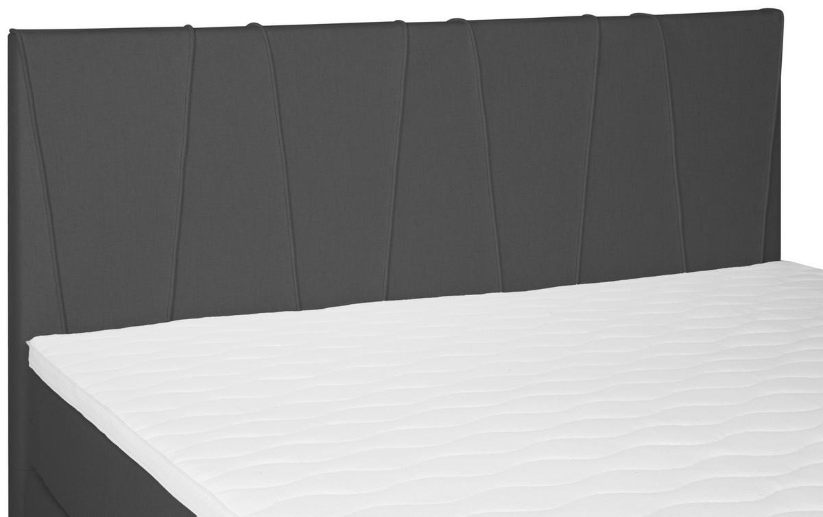 BOXSPRING-ÁGY 180/200 cm  grafitszürke  - grafitszürke/fekete, Modern, textil (180/200cm) - MID.YOU