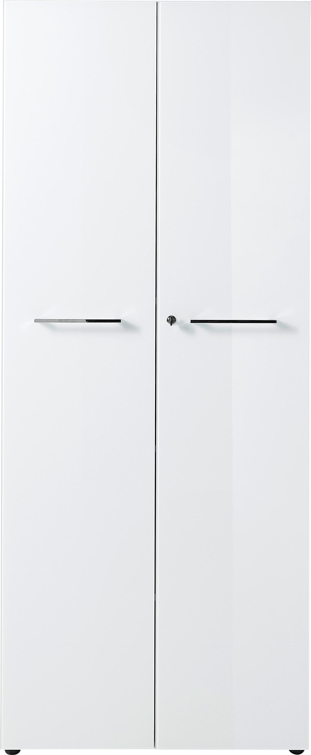 AKTENSCHRANK Weiß  - Weiß, MODERN, Glas/Holzwerkstoff (80/196/37cm) - Novel