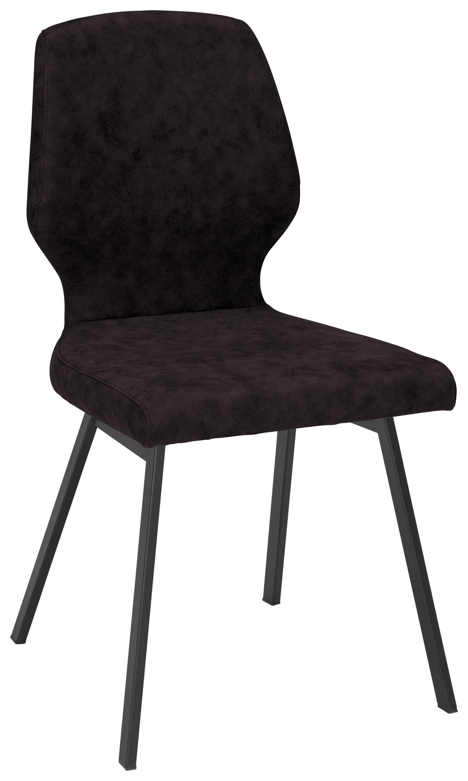 STUHL  in Eisen Mikrofaser  - Anthrazit/Schwarz, Modern, Textil/Metall (46/91/61cm) - Venda