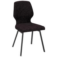 STUHL  in Eisen Mikrofaser  - Anthrazit/Schwarz, Modern, Textil/Metall (46/91/61cm) - Venda