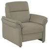 SESSEL in Echtleder Hellgrau  - Hellgrau/Alufarben, Konventionell, Leder/Metall (98/96/92cm) - Beldomo Premium