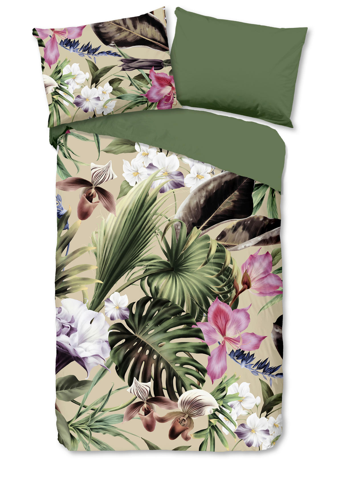 WENDEBETTWÄSCHE Good Morning Renforcé 140/200 cm  - Sandfarben/Naturfarben, Design, Textil (140/200cm)