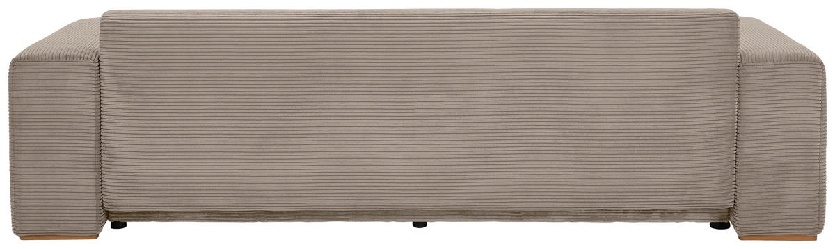 SCHLAFSOFA in Cord Taupe  - Taupe/Buchefarben, Konventionell, Holz/Kunststoff (255/86/123cm) - Livetastic