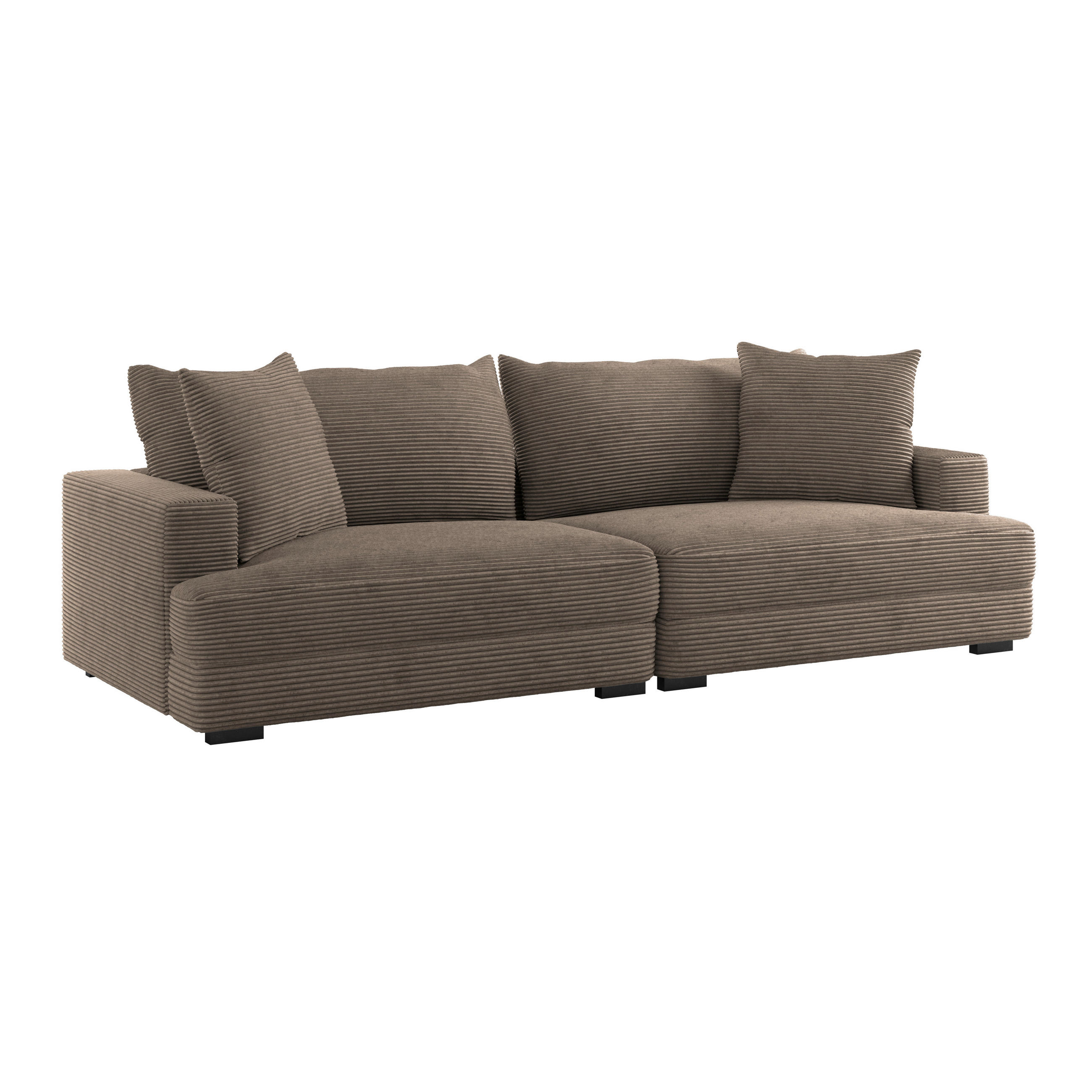 Big Sofa Pelle mit Kissen B: 261 cm Cappuccino