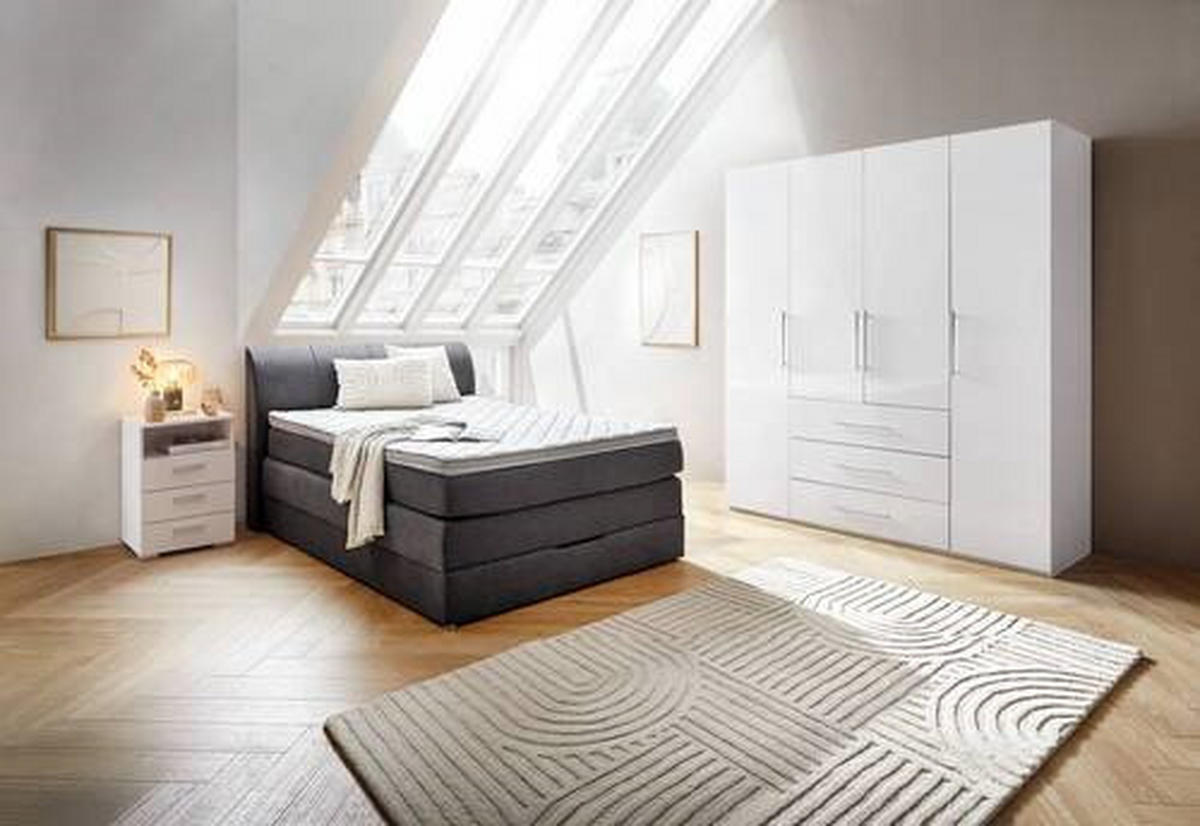 BOXSPRINGBETT 140/200 cm  in Anthrazit  - Anthrazit, KONVENTIONELL, Textil (140/200cm) - Carryhome