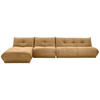 ECKSOFA in Lederlook Hellbraun  185/390 cm  - Hellbraun, Trend, Textil (185/390cm) - Livetastic