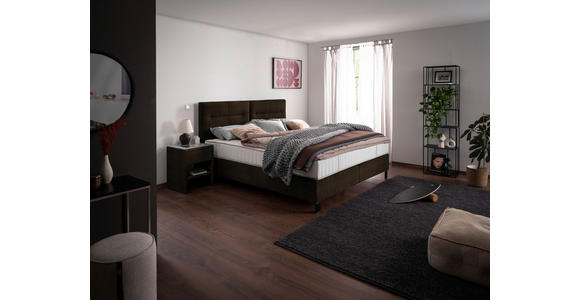 BOXSPRINGBETT 240/220 cm  in Braun  - Schwarz/Braun, KONVENTIONELL, Textil/Metall (240/220cm) - Esposa