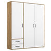 DREHTÜRENSCHRANK  in Eiche Artisan, Weiß  - Eiche Artisan/Weiß, MODERN, Holzwerkstoff/Kunststoff (140/194/53cm) - Rauch Möbel