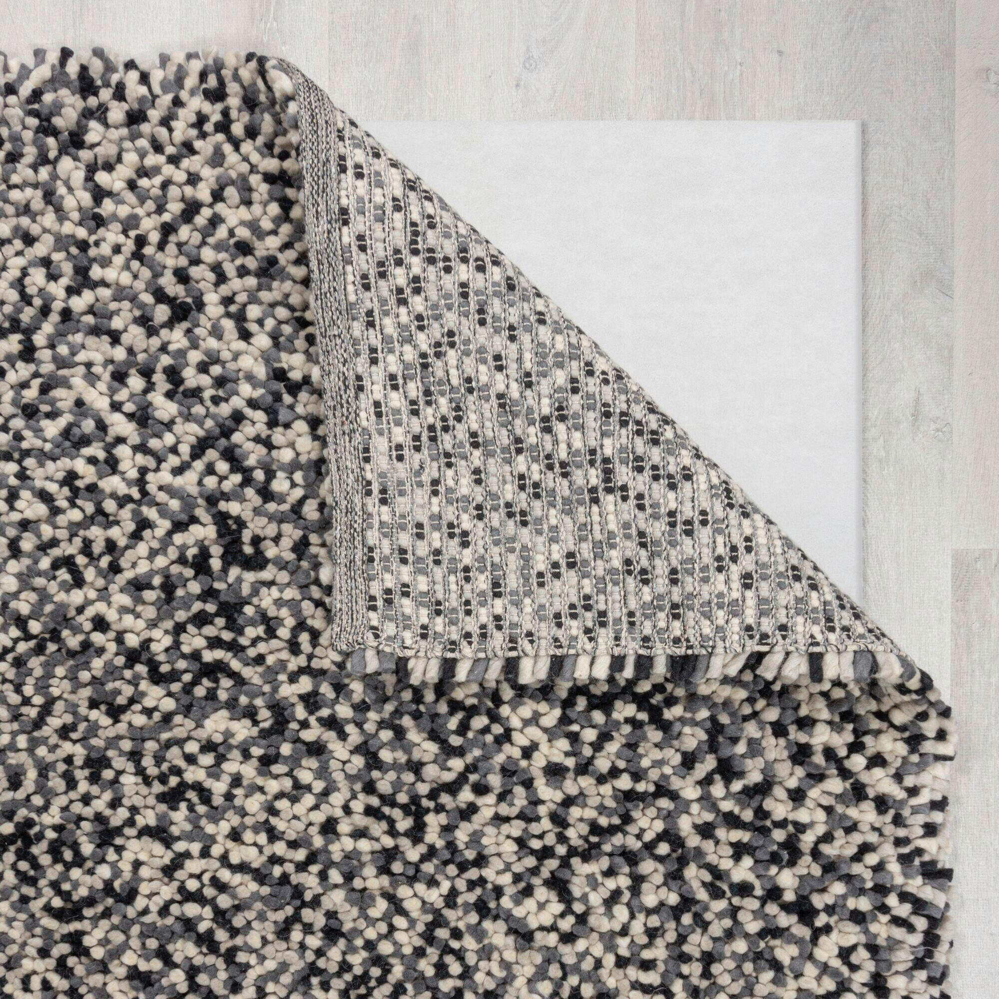 HANDWEBTEPPICH 120/170 cm UDON WOOL Schwarz, Weiß  - Schwarz/Weiß, KONVENTIONELL, Textil (120/170cm)