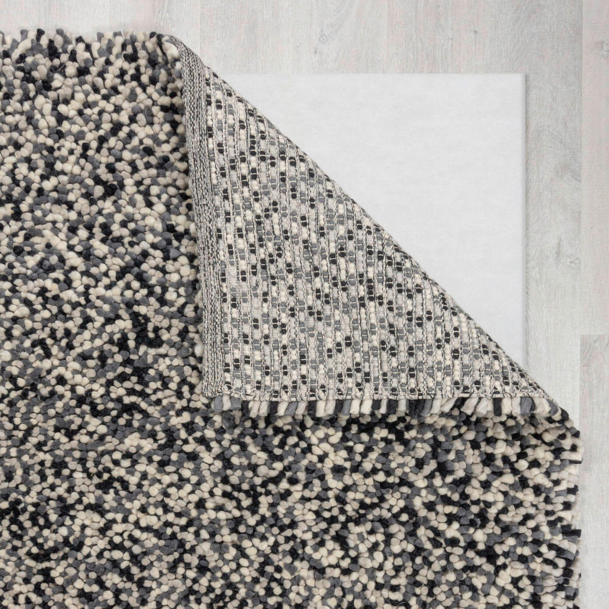 HANDWEBTEPPICH 160/230 cm UDON WOOL Schwarz, Weiß  - Schwarz/Weiß, KONVENTIONELL, Textil (160/230cm)