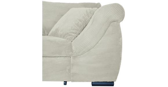 ECKSOFA Creme Cord  - Creme/Schwarz, KONVENTIONELL, Textil/Metall (168/258cm) - Carryhome