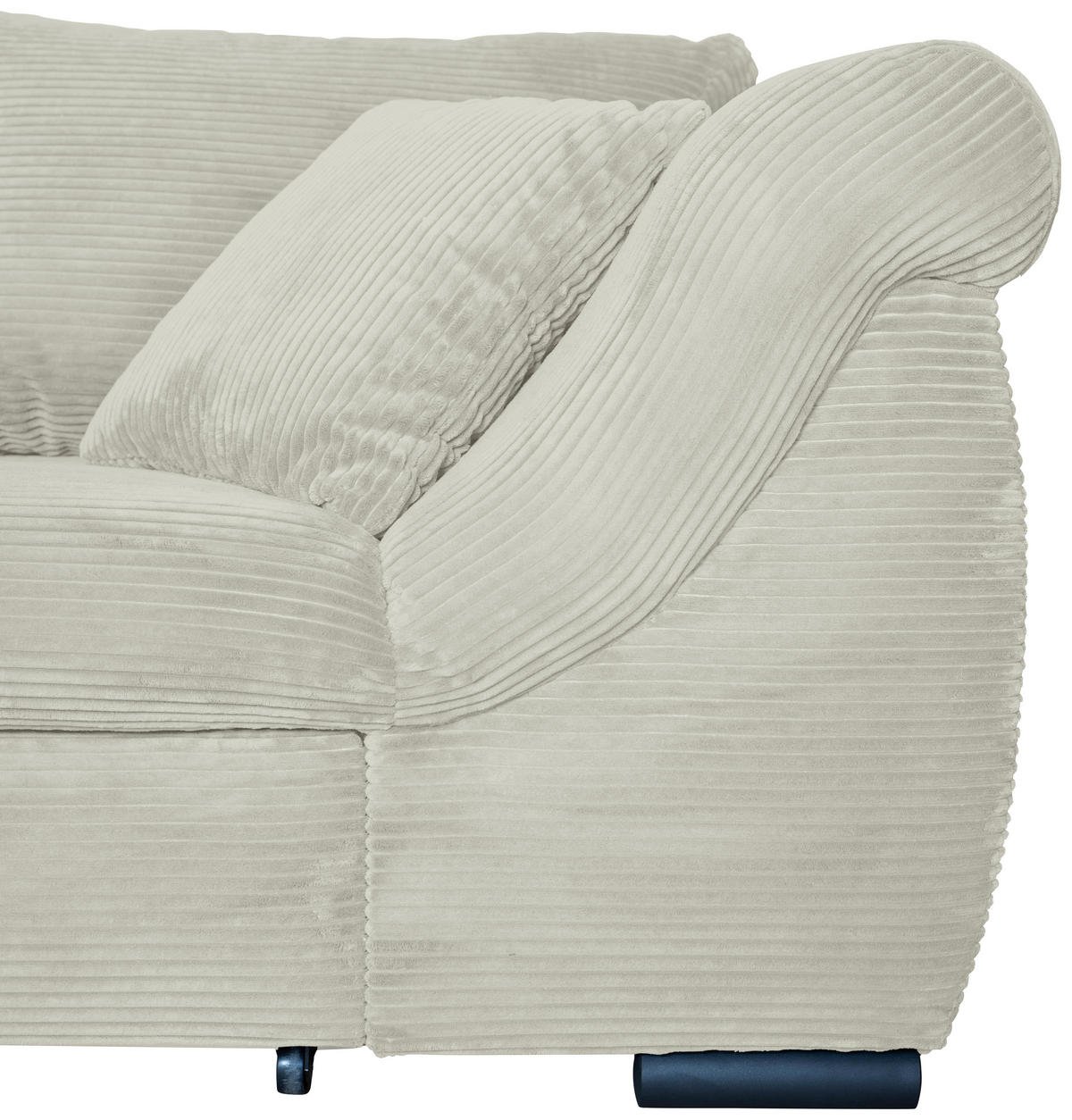 ECKSOFA Creme Cord  - Creme/Schwarz, KONVENTIONELL, Textil/Metall (168/258cm) - Carryhome
