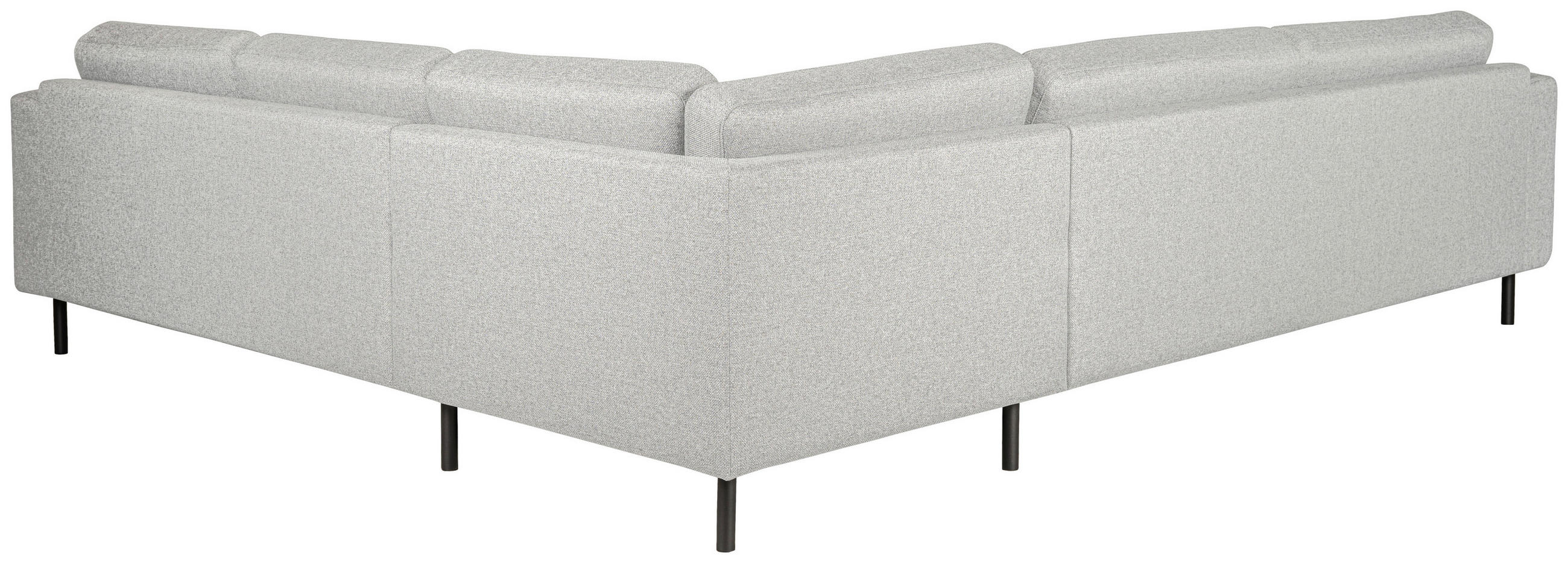 HÖRNSOFFA i flatväv ljusgrå  - ljusgrå/svart, Design, metall/trä (288/78/243cm) - Pure Home Comfort