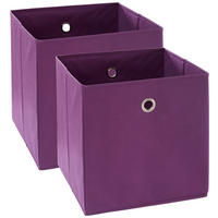 FALTBOX 2er Set - Brombeere/Silberfarben, Design, Karton/Textil (32/32/32cm) - Carryhome