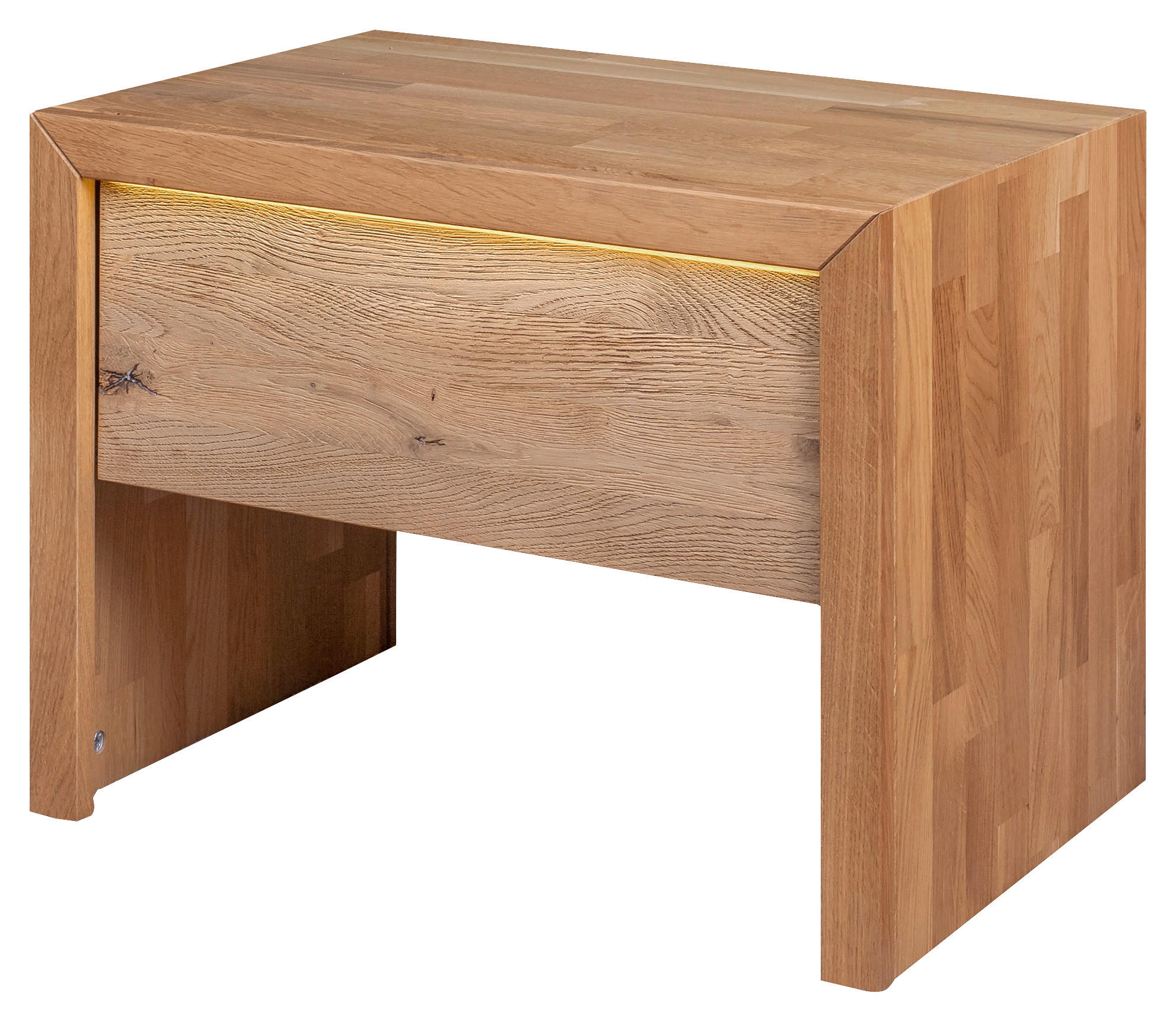NACHTSCHRANK 60/46/41 cm Wildeiche vollmassiv  - Wildeiche/Naturfarben, MODERN, Holz (60/46/41cm) - MID.YOU