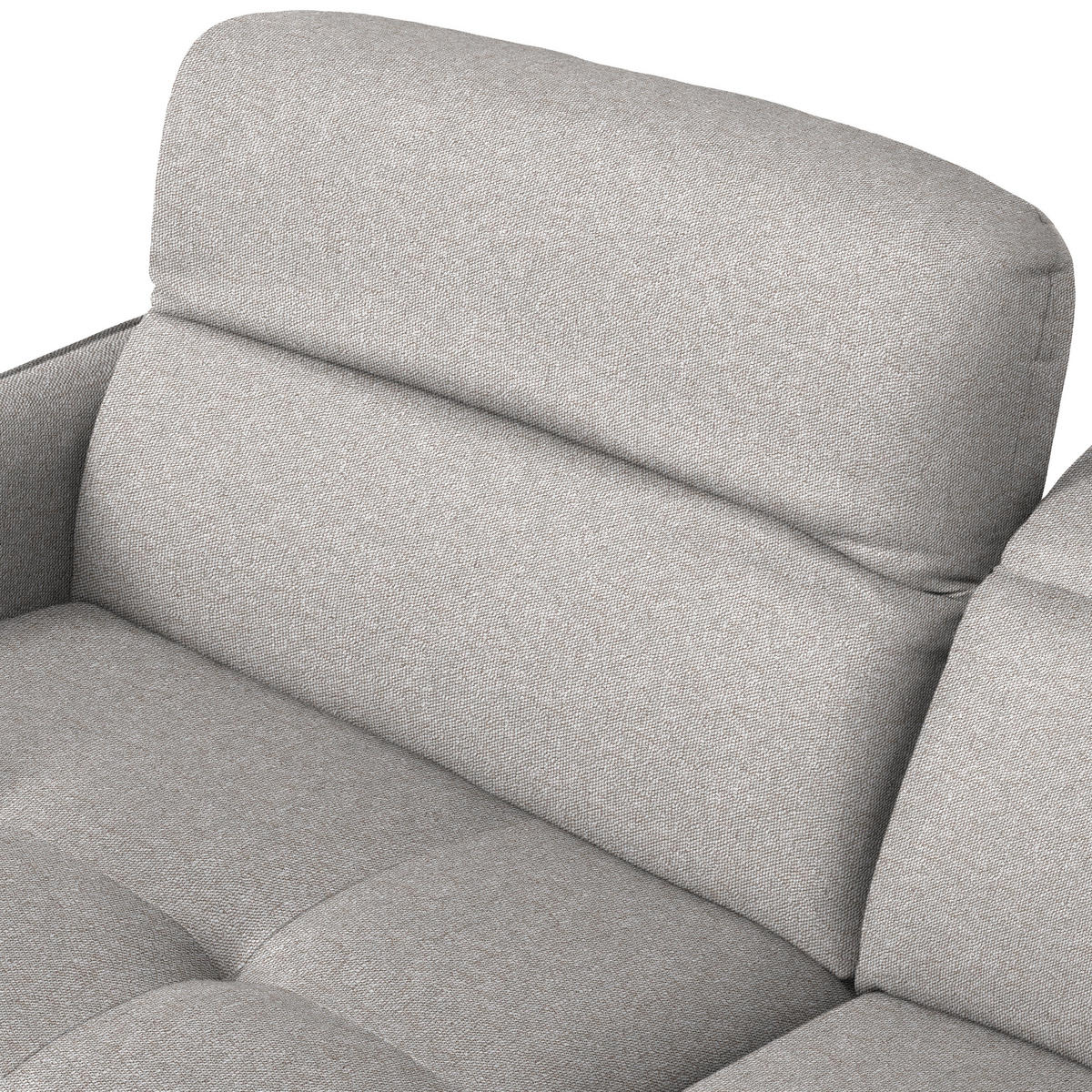 ECKSOFA MANTA in Flachgewebe Grauweiß Bettkasten, Rücken echt, Relaxfunktion, Kopfteilverstellung  175/246 cm  - Grauweiß/Schwarz, Design, Textil/Metall (175/246cm) - Celina
