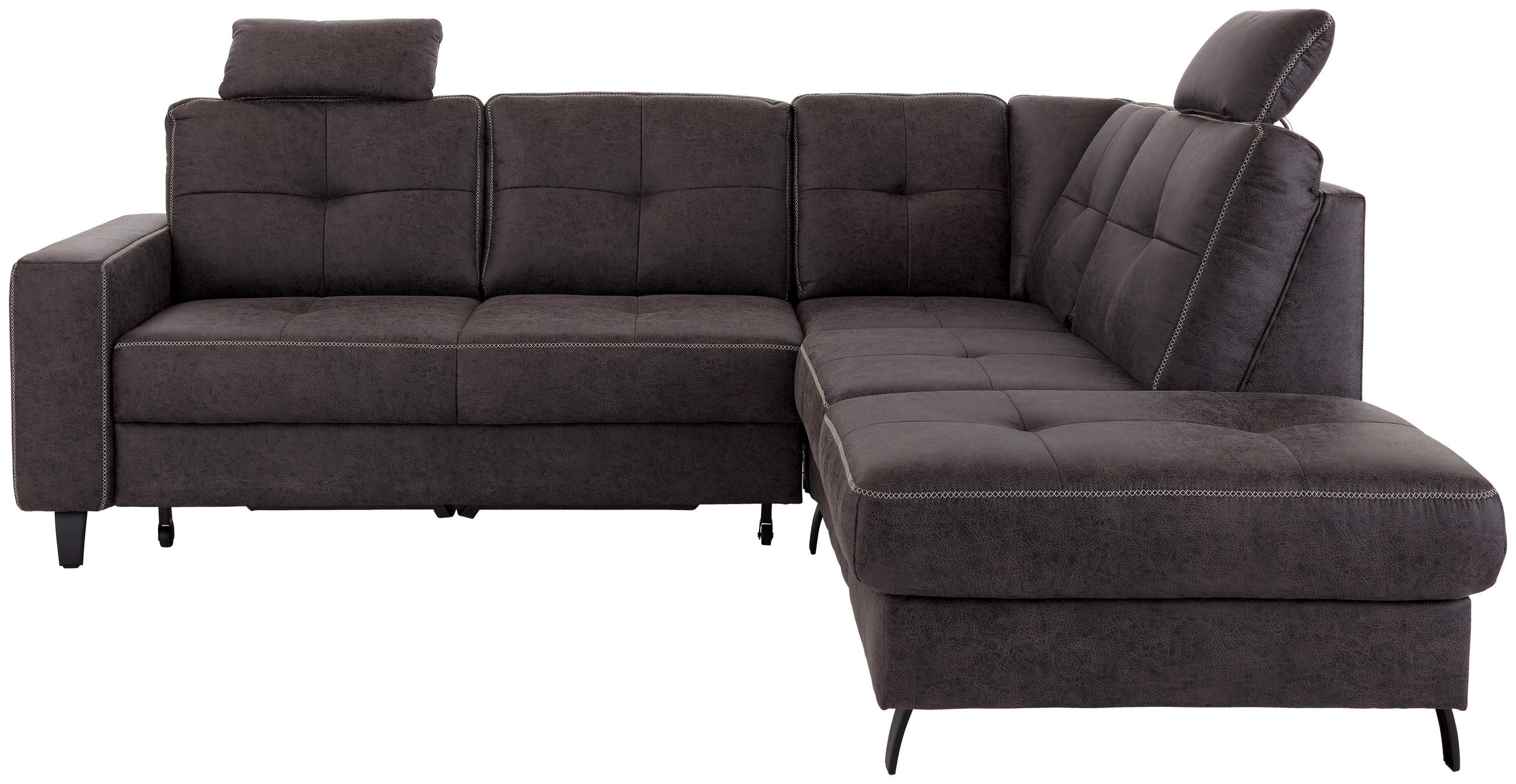 ECKSOFA in Anthrazit  - Anthrazit/Beige, Modern, Textil/Metall (237/219cm) - Sit & More
