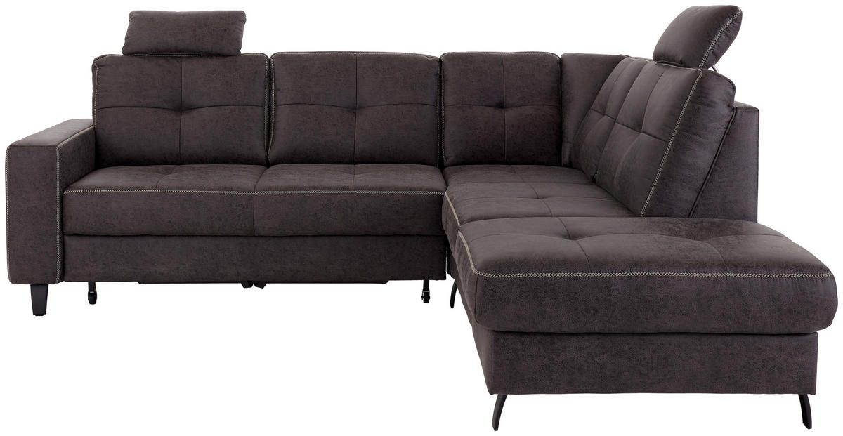 ECKSOFA in Anthrazit  - Anthrazit/Beige, Modern, Textil/Metall (237/219cm) - Sit & More