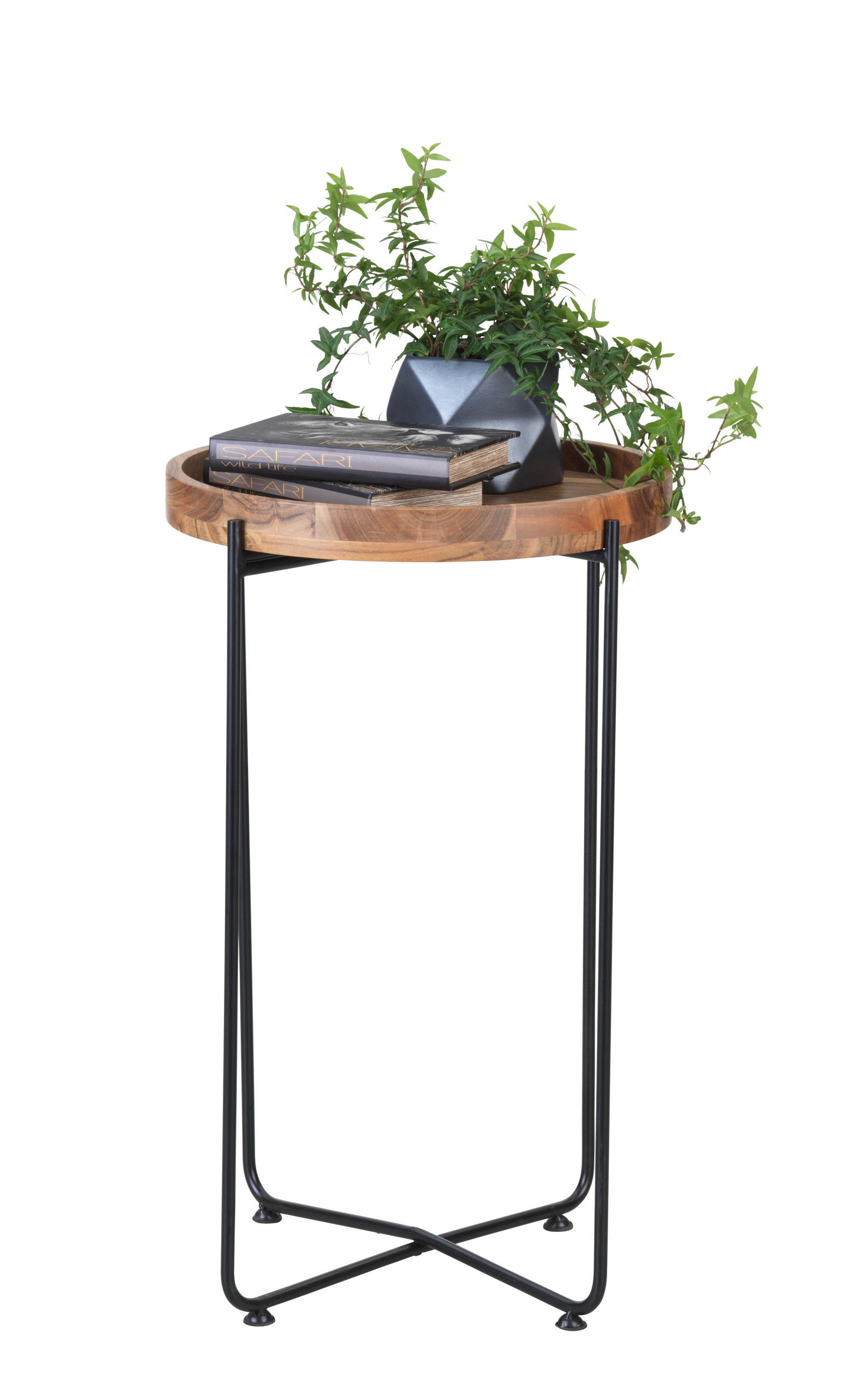 BEISTELLTISCH in Holz 43/43/66 cm  - Schwarz/Akaziefarben, Trend, Holz/Metall (43/43/66cm) - Landscape