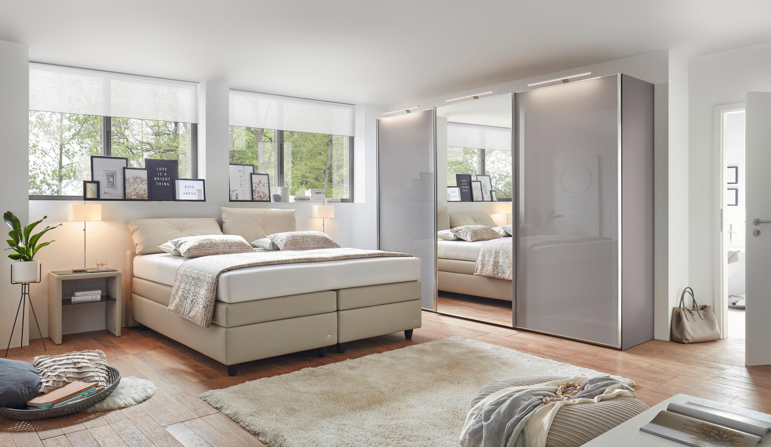 BOXSPRINGBETT 160/200 cm  in Taupe  - Taupe/Schwarz, KONVENTIONELL, Kunststoff/Textil (160/200cm) - RUF Betten
