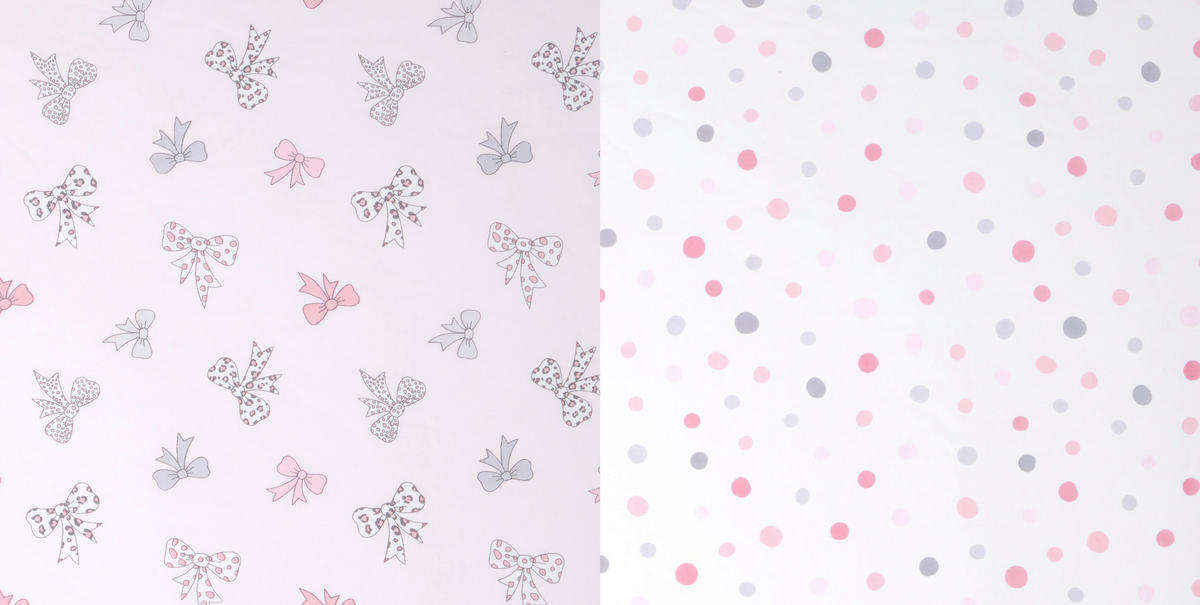 BABYBETTWÄSCHE Webstoff 100/135 cm  - Pink/Weiß, Basics, Textil (100/135cm) - Patinio