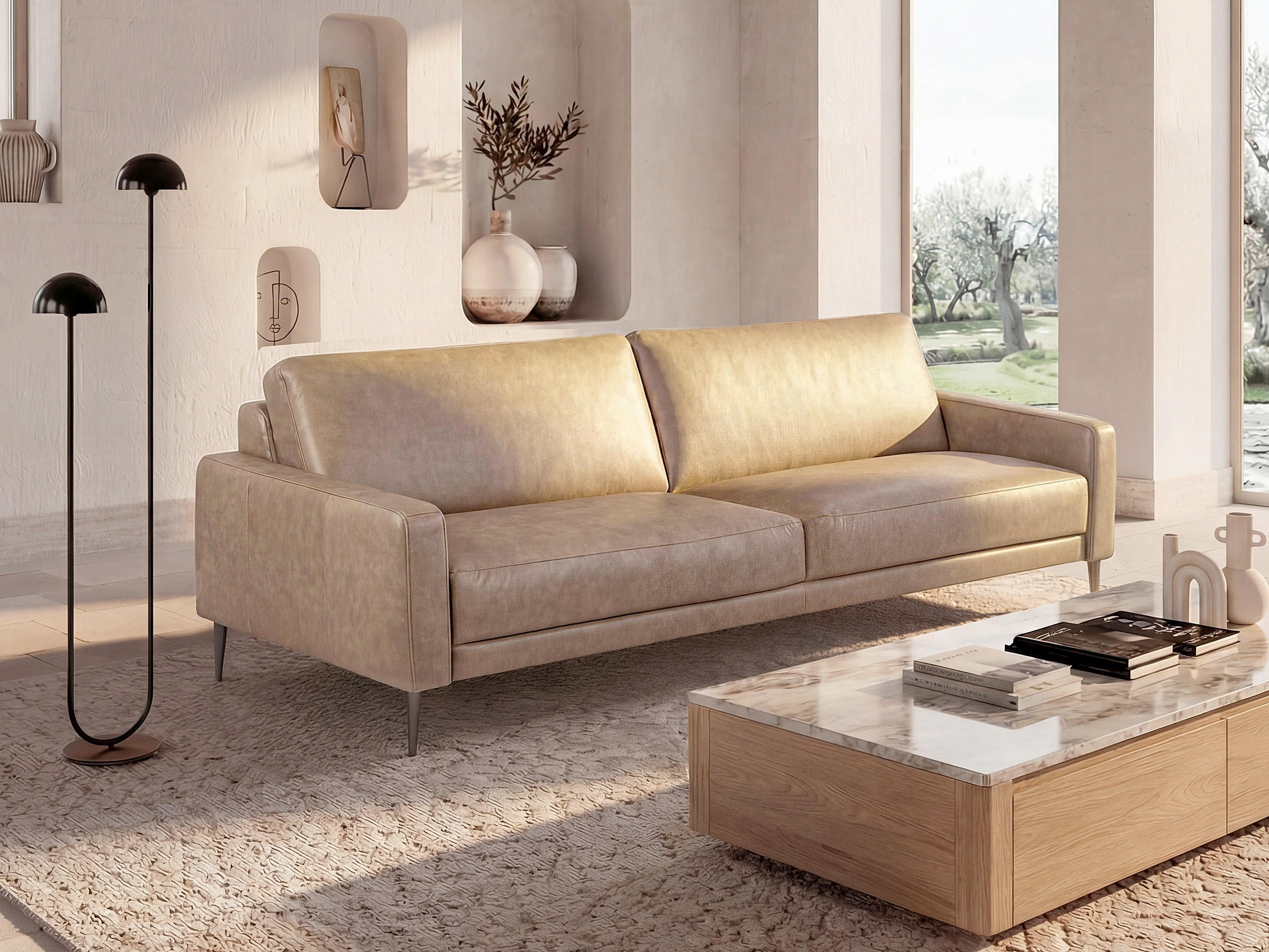 Livetastic 3-Sitzer-Sofa Spring Beige 187x85x92 cm