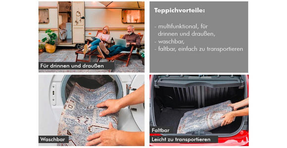 VINTAGE-TEPPICH 120/170 cm Lago Rostfarben, Grau  - Rostfarben/Grau, LIFESTYLE, Textil (120/170cm) - Novel