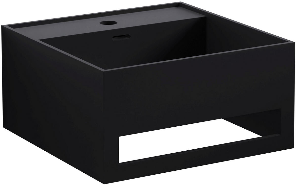 WASCHBECKEN 40/20/40 cm  - Schwarz, MODERN, Stein (40/20/40cm)