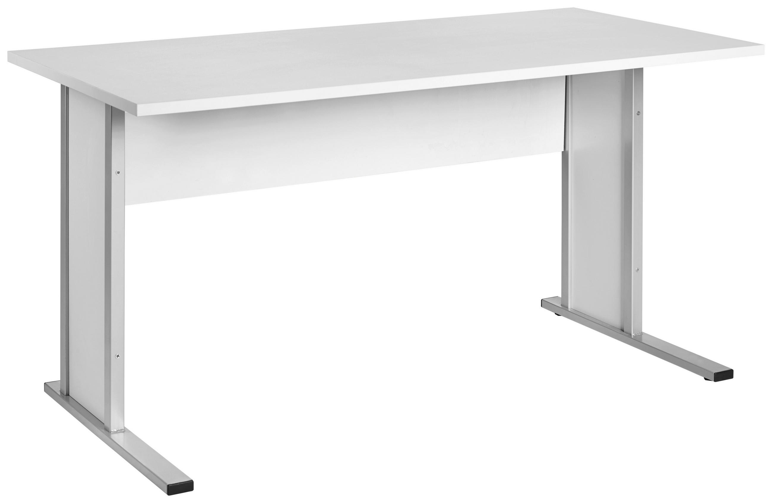 SCHREIBTISCH 140/65/72,2 cm in Hellgrau - Silberfarben/Hellgrau, Basics, Holzwerkstoff/Metall (140/65/72,2cm) - MID.YOU