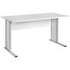 SCHREIBTISCH 140/65/72,2 cm  in Hellgrau  - Silberfarben/Hellgrau, Basics, Holzwerkstoff/Metall (140/65/72,2cm) - MID.YOU