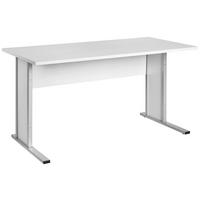 SCHREIBTISCH 140/65/72,2 cm  in Hellgrau  - Silberfarben/Hellgrau, Basics, Holzwerkstoff/Metall (140/65/72,2cm) - MID.YOU