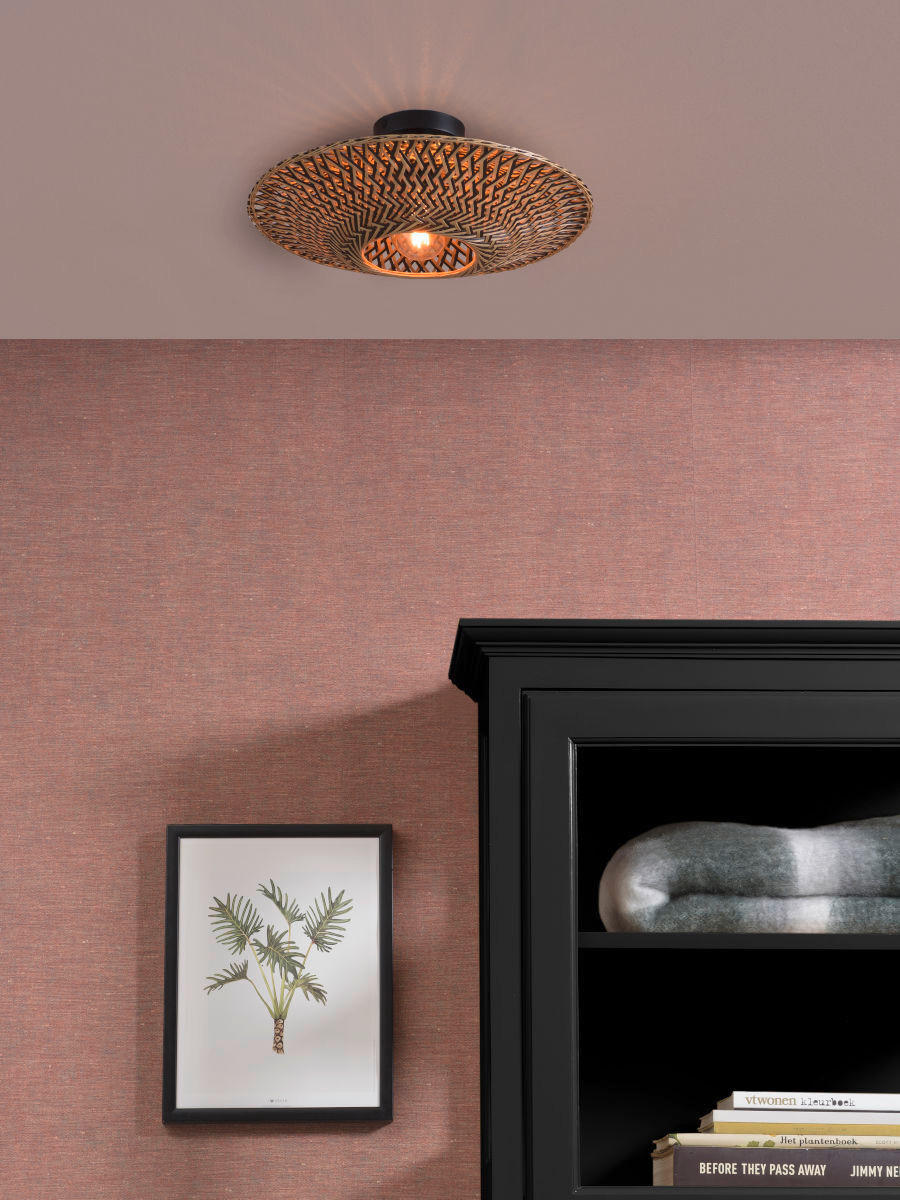 TAKLAMPA Bali 47/26 cm  - ljusbrun/svart, Natur, metall/naturmaterial (47/26cm) - Good & Mojo