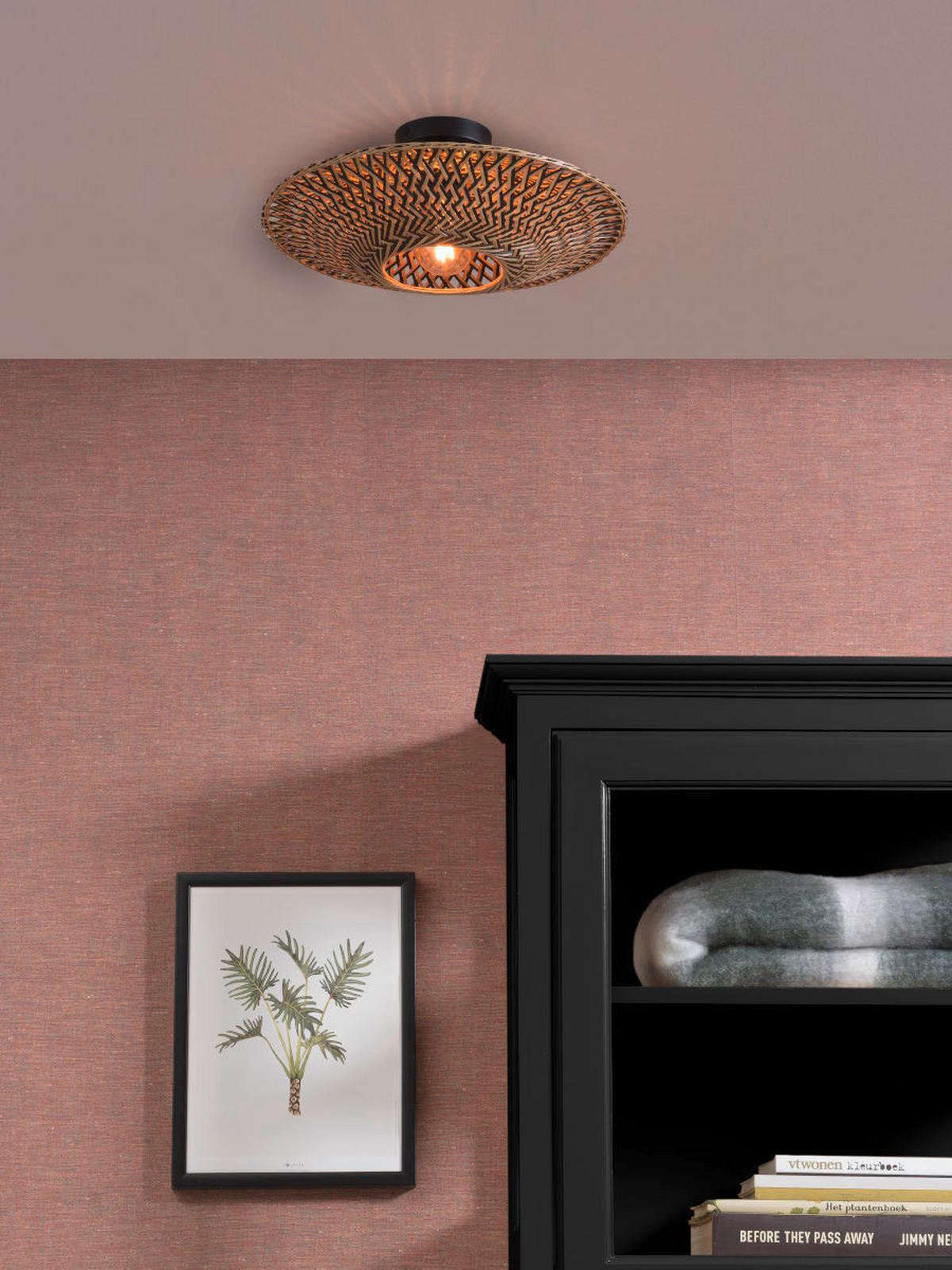 TAKLAMPA Bali 47/26 cm  - ljusbrun/svart, Natur, metall/naturmaterial (47/26cm) - Good & Mojo